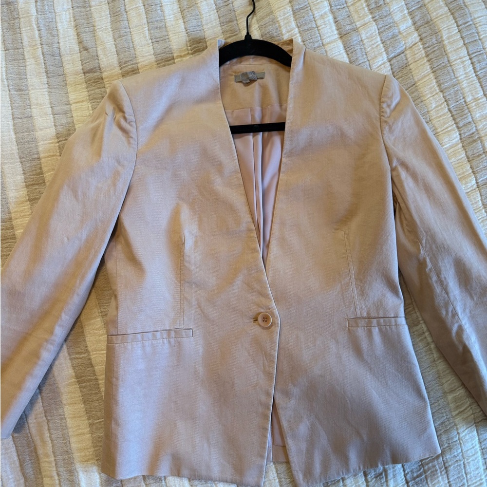 Soft Pink Single-Button Blazer - image 6